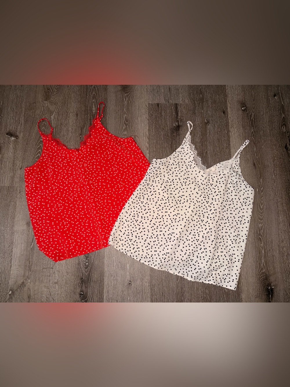 entro Polka Dot Tank Tops Duo - Red & White